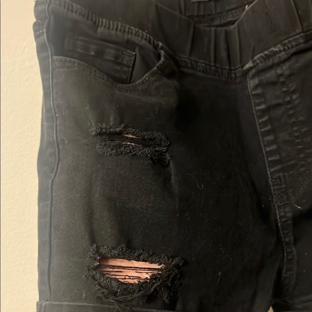 Savvy Black Jean Shorts Mid-Length Rolled Hem 331 - Picture 3 of 5